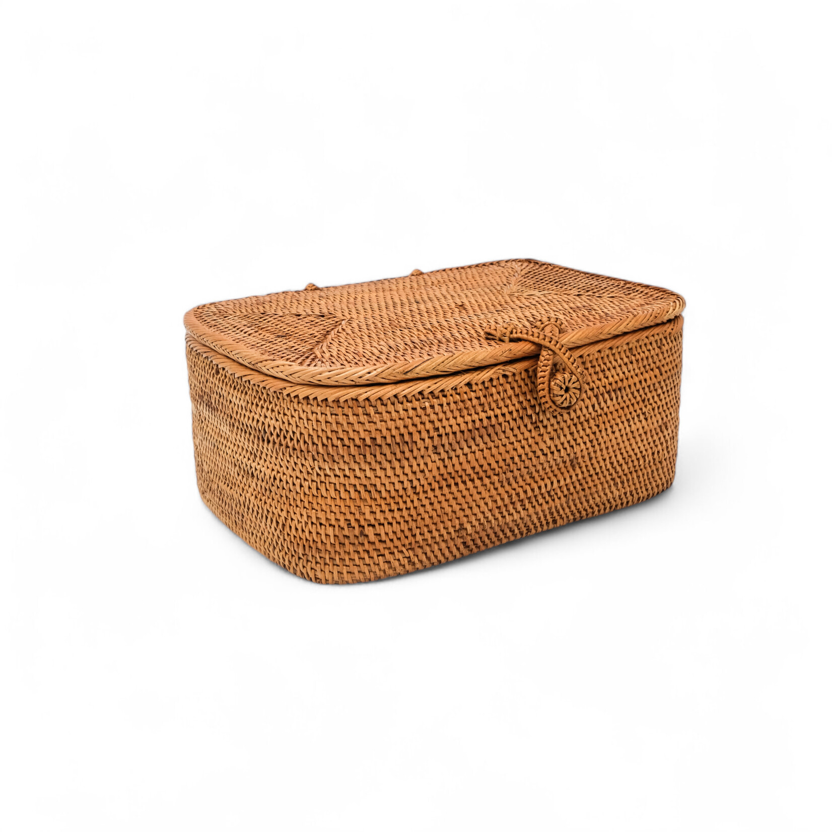 Hand Woven Ata Basket #101 Rectangle Box with Lid
