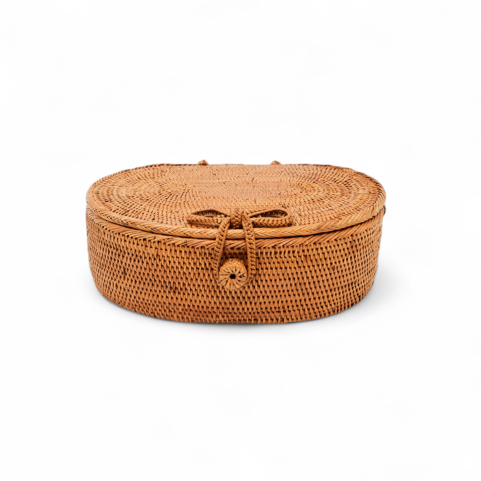 Hand Woven Ata Basket #103 Oval Box with Lid