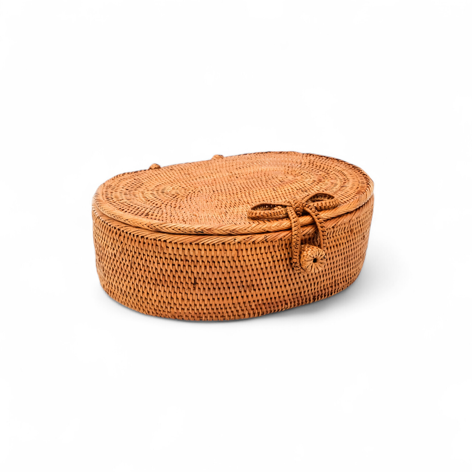 Hand Woven Ata Basket #103 Oval Box with Lid