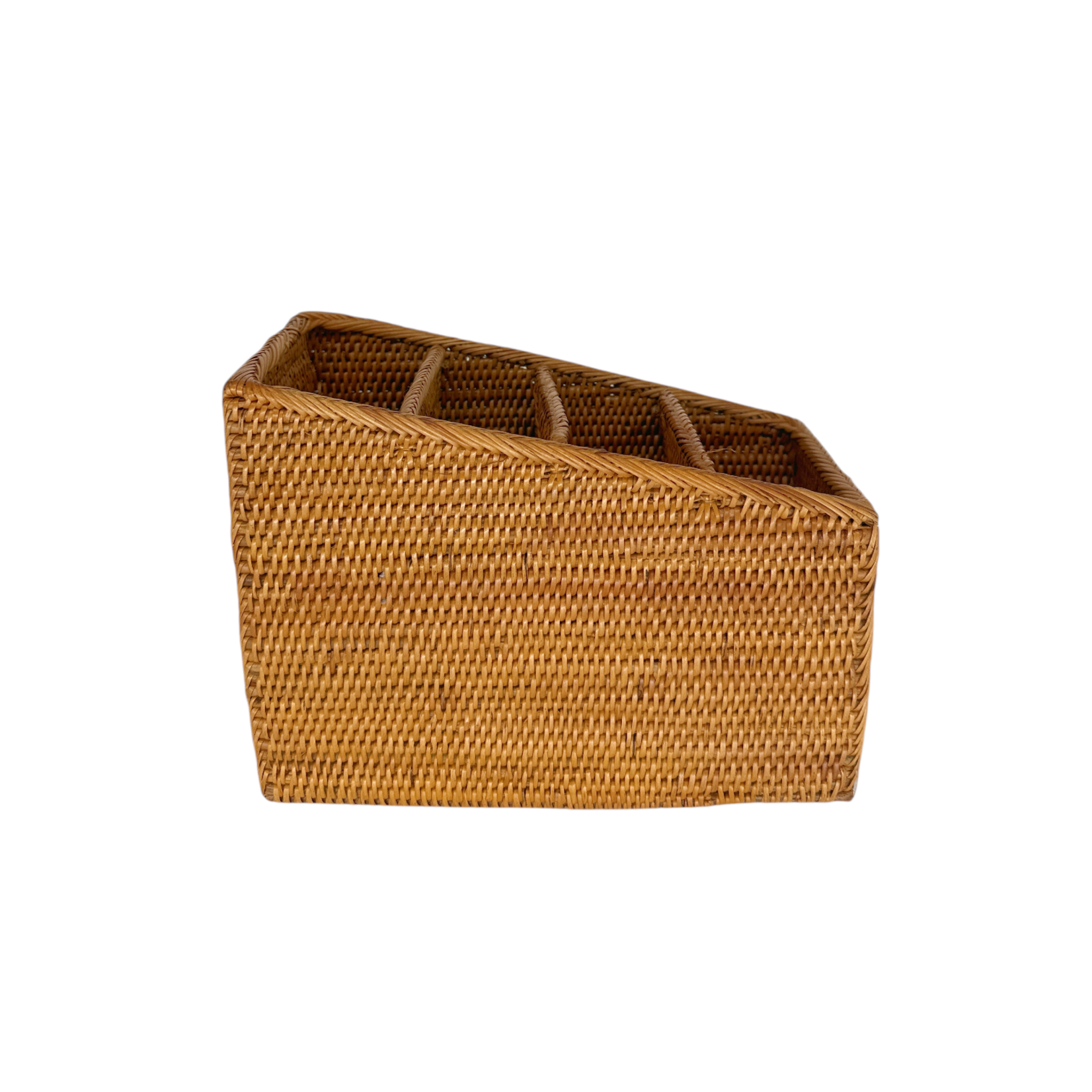 Hand Woven Ata Basket #107 Four Compartment Organizer  Box