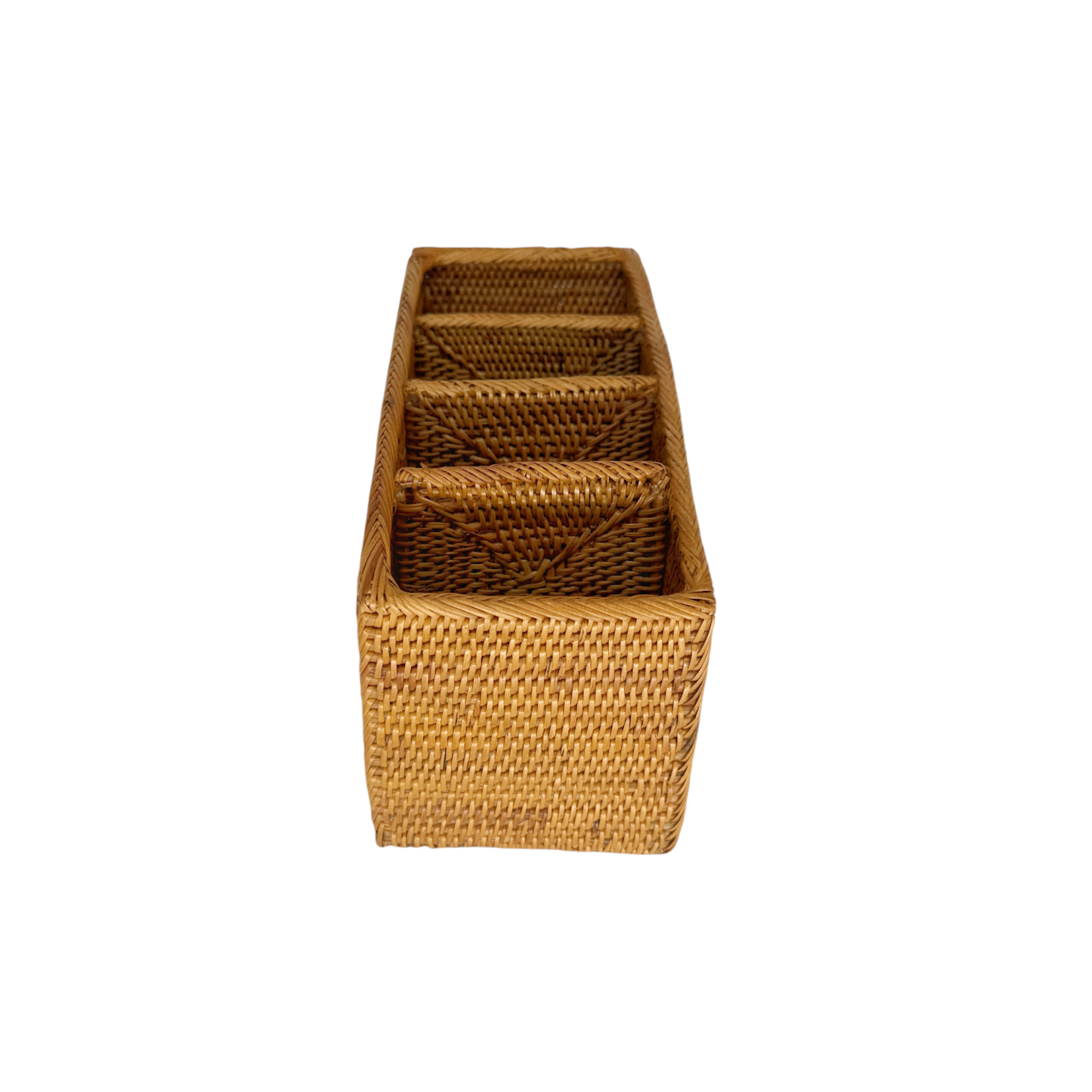 Hand Woven Ata Basket #107 Four Compartment Organizer  Box