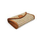Hand Woven Cane Rattan Bag with Leather Trim  Crossbody Clutch