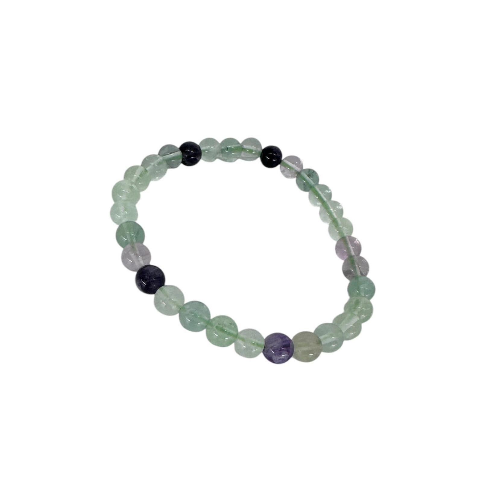 Fluorite Gemstone Stretch Bracelet 6mm