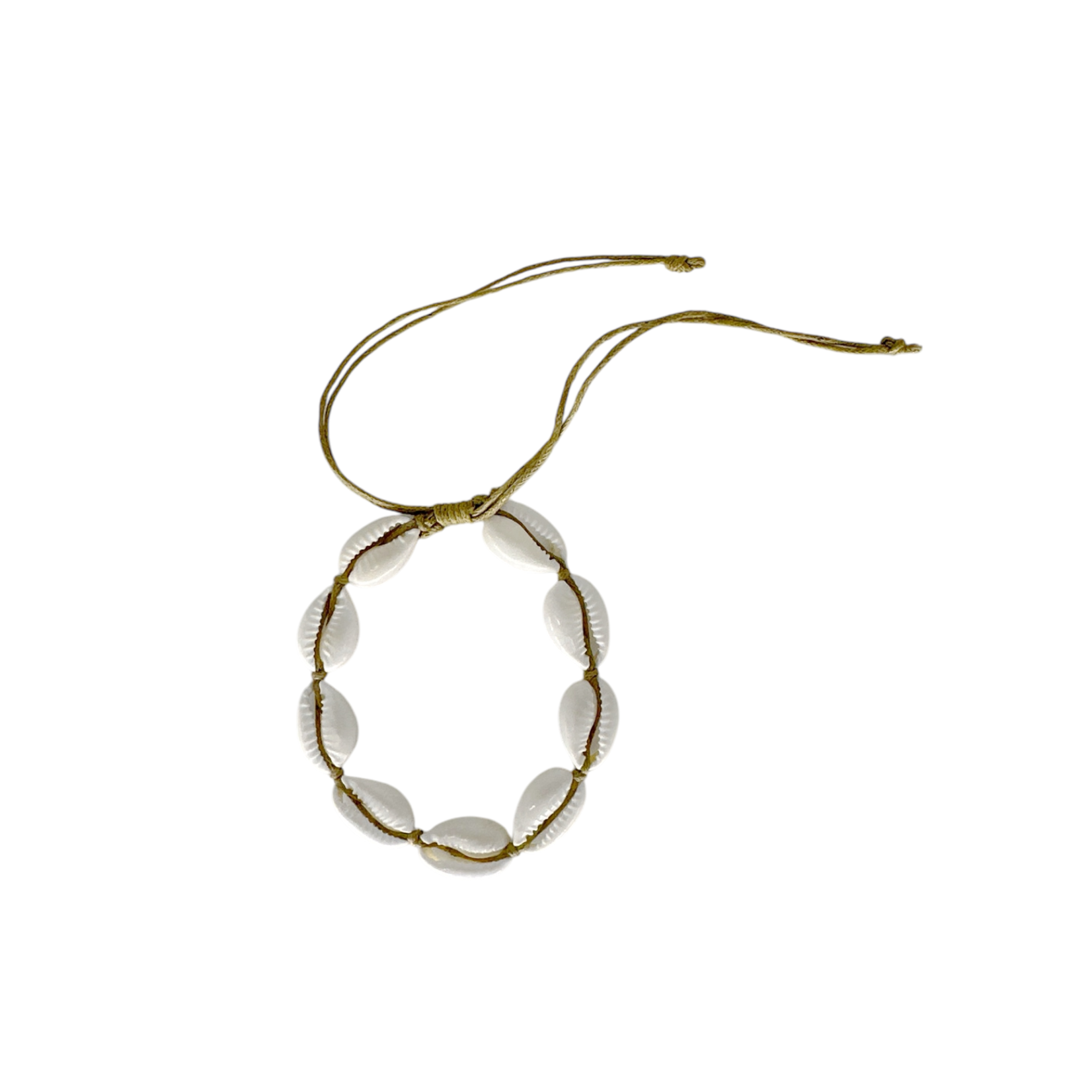 Cowry Shell Adjustable String Bracelet Brown
