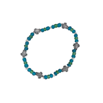 Pack of 5 Tween Size Beaded Stretch Bracelets Dark Blue Turtle