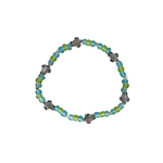 Pack of 5 Tween Size Beaded Stretch Bracelets Light Blue Turtle