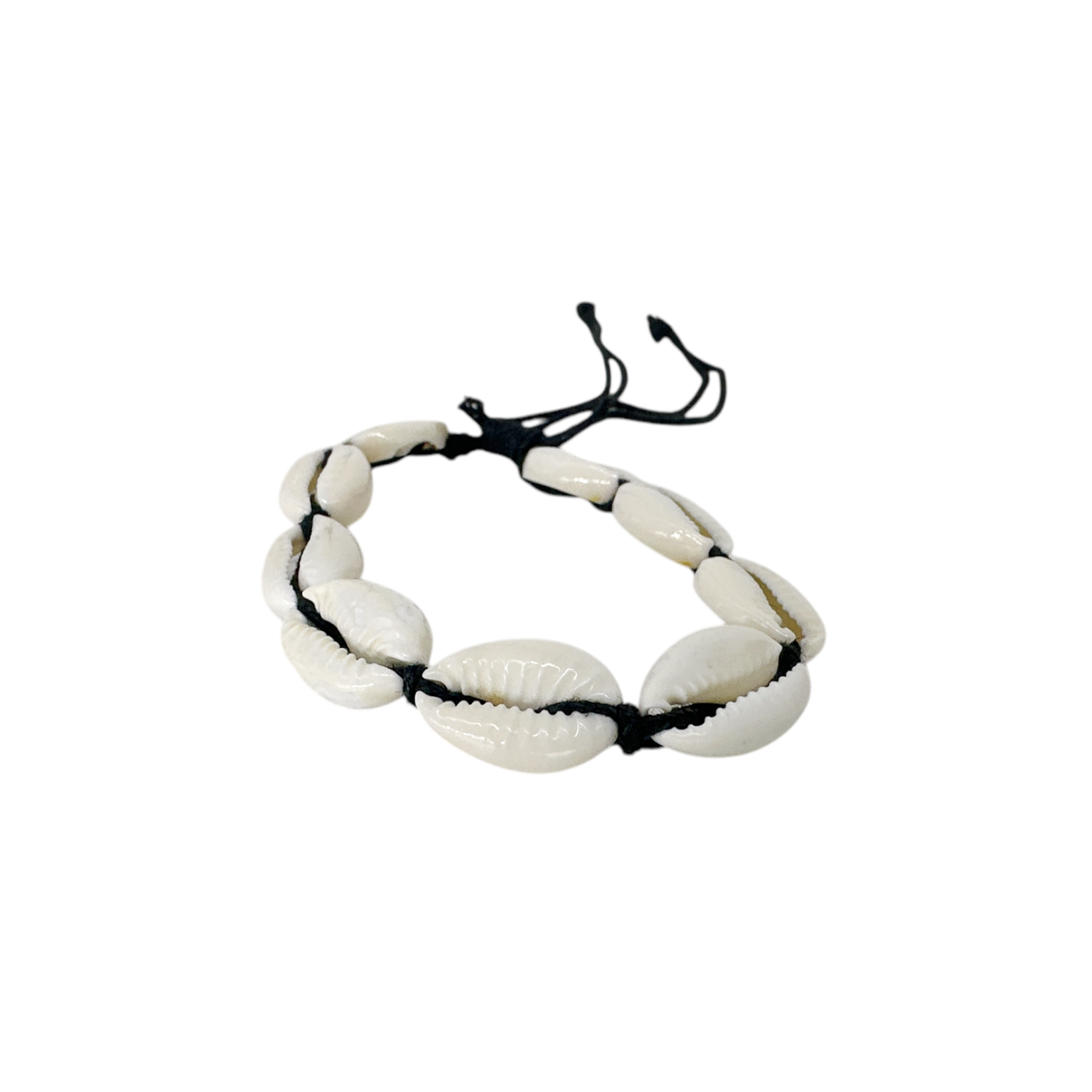 Cowry Shell Adjustable String Bracelet or Anklet Black