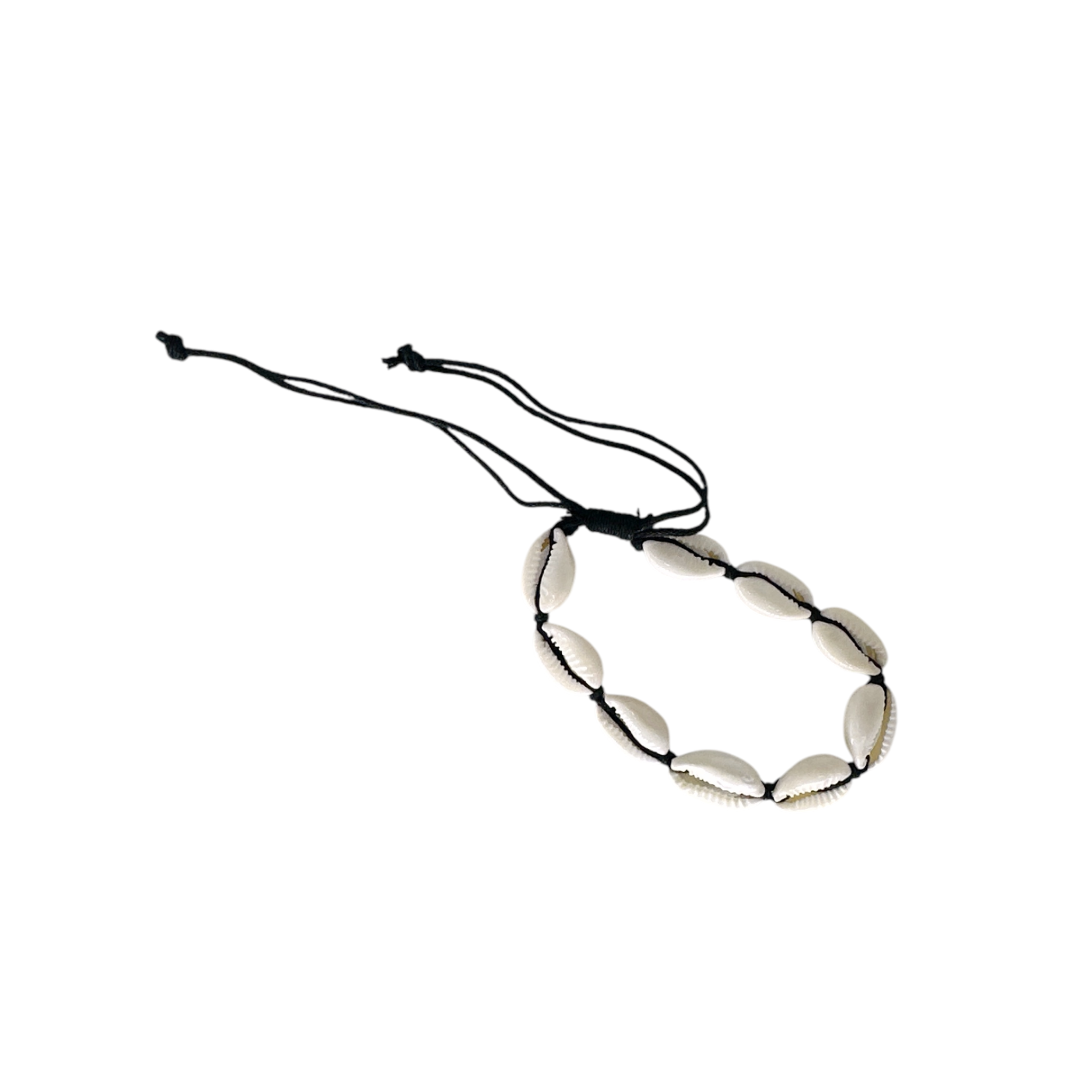 Cowry Shell Adjustable String Bracelet or Anklet Black