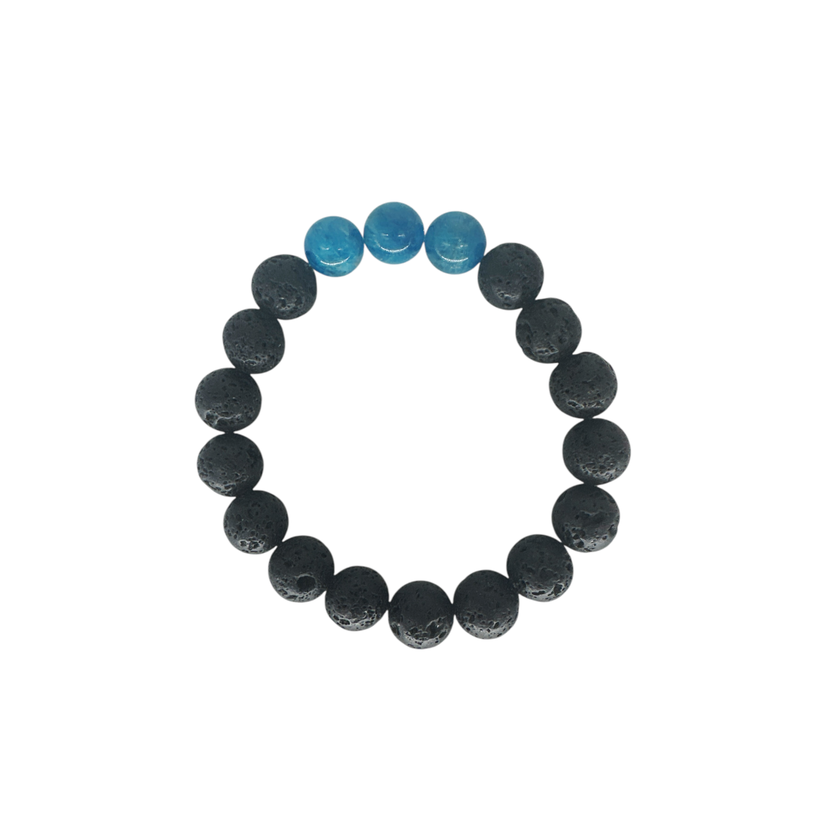 10mm Lava and Apatite Stretch Bracelet