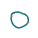 Pack of 5 Kid Size Beaded Stretch Bracelets Blue