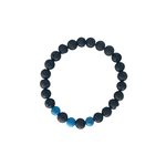 Keiki Size 6mm Lava with Blue Howlite Stretch Bracelet