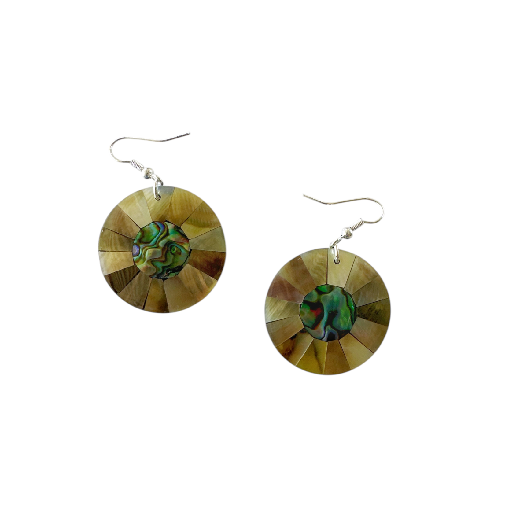 EB35 Island Shell Earrings Gold Shell with Paua