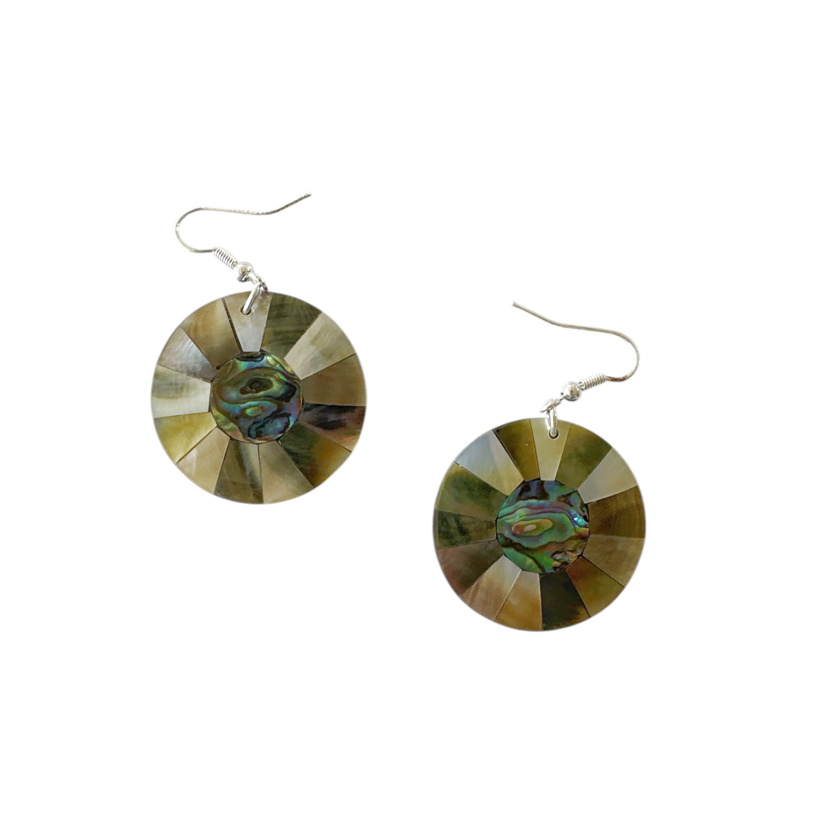 EB35 Island Shell Earrings Gold Shell with Paua