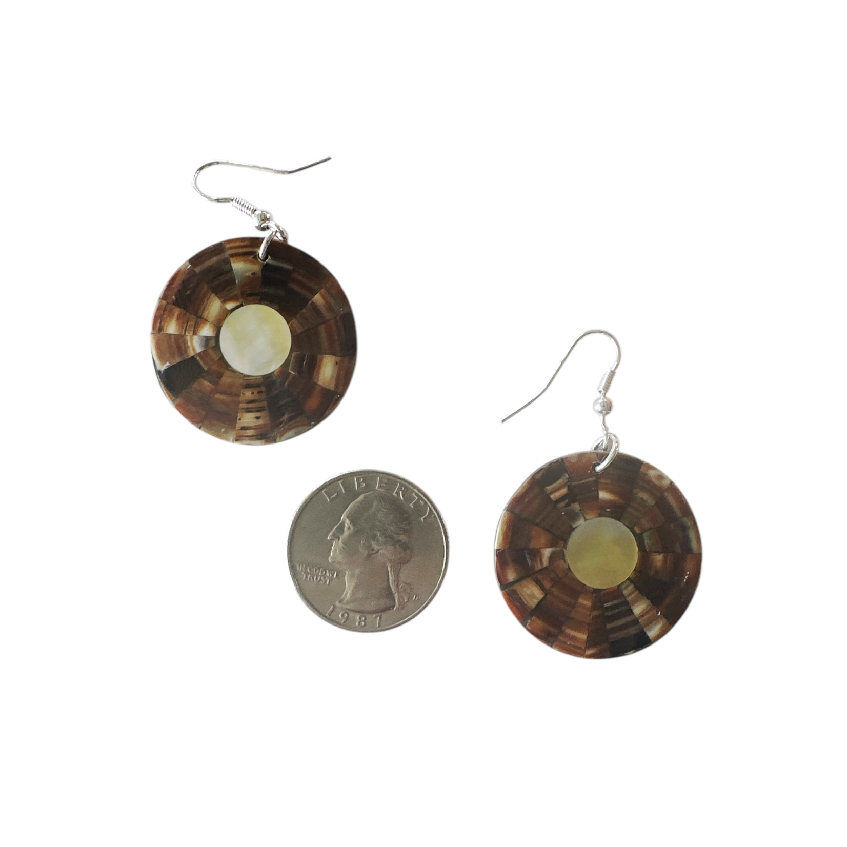 EA40 Shell Earrings Mixed Shell Sunburst