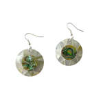 EA109 Island Shell Earrings Paua & Mother of Pearl Round Starburst