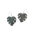 EA181A Island Shell Earrings Monstera Modern Grey