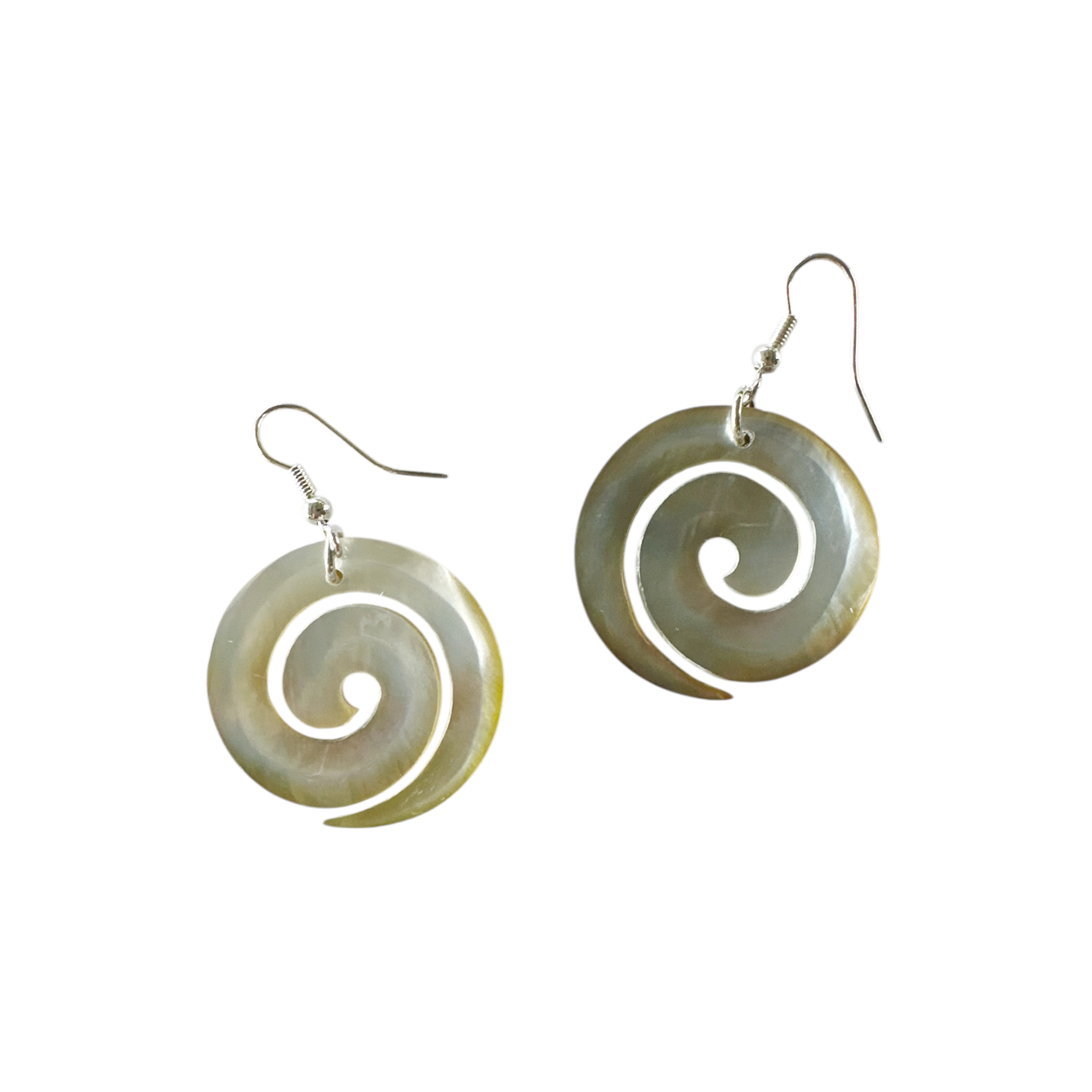 EB3 Shell Earrings Carved Grey Shell Everlasting