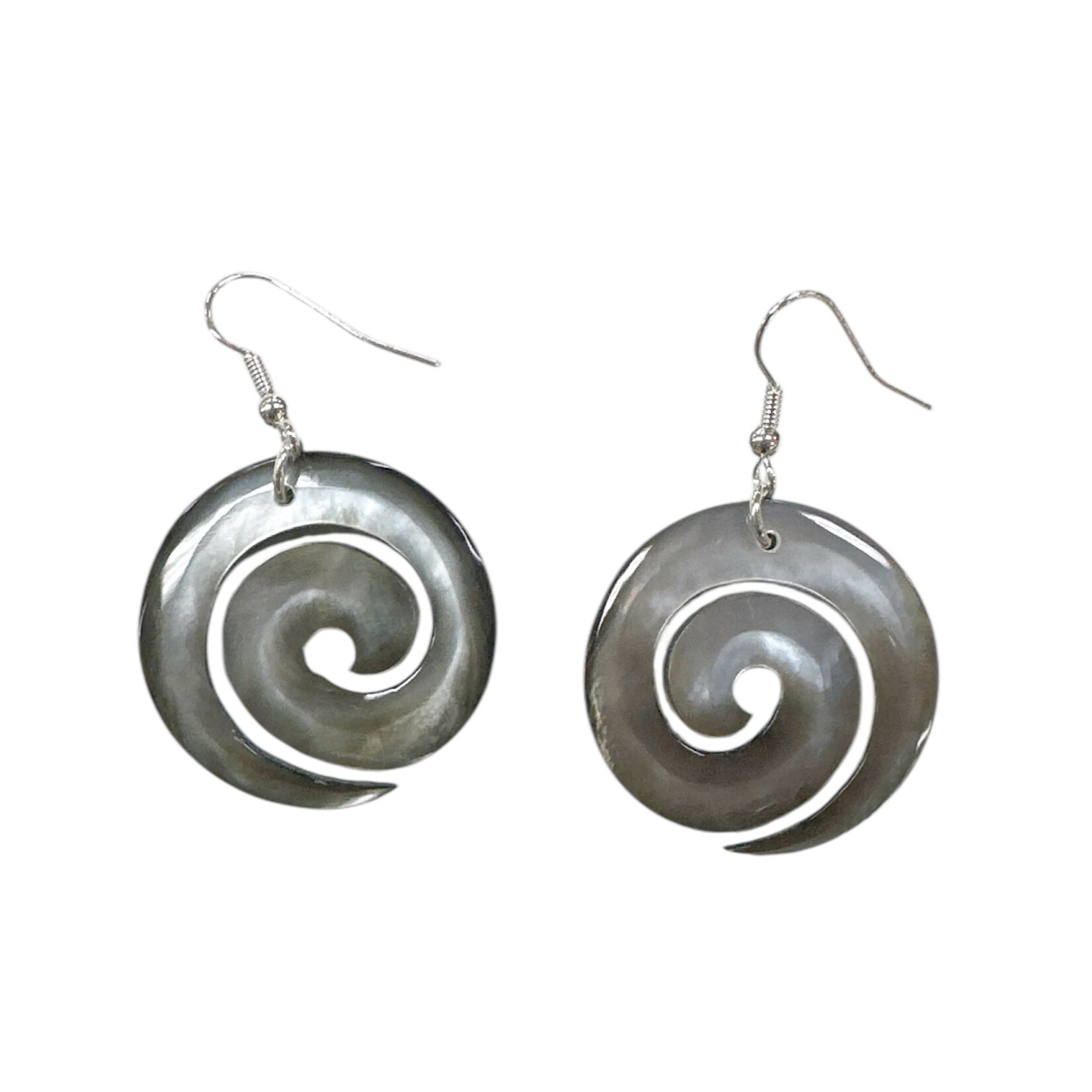 EB3 Island Shell Earrings Carved Grey Shell Everlasting