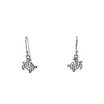 SE333 Sterling Silver Turtle Open Weave Fishhook Dangle Earrings
