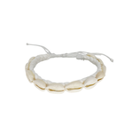 Cowry Shell Adjustable Rope Bracelet White