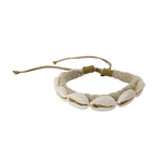 Cowry Shell Adjustable Rope Bracelet Natural