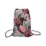Canvas Drawstring Backpack Bag Pink Palms