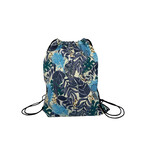Canvas Drawstring Backpack Bag Blue Tropics