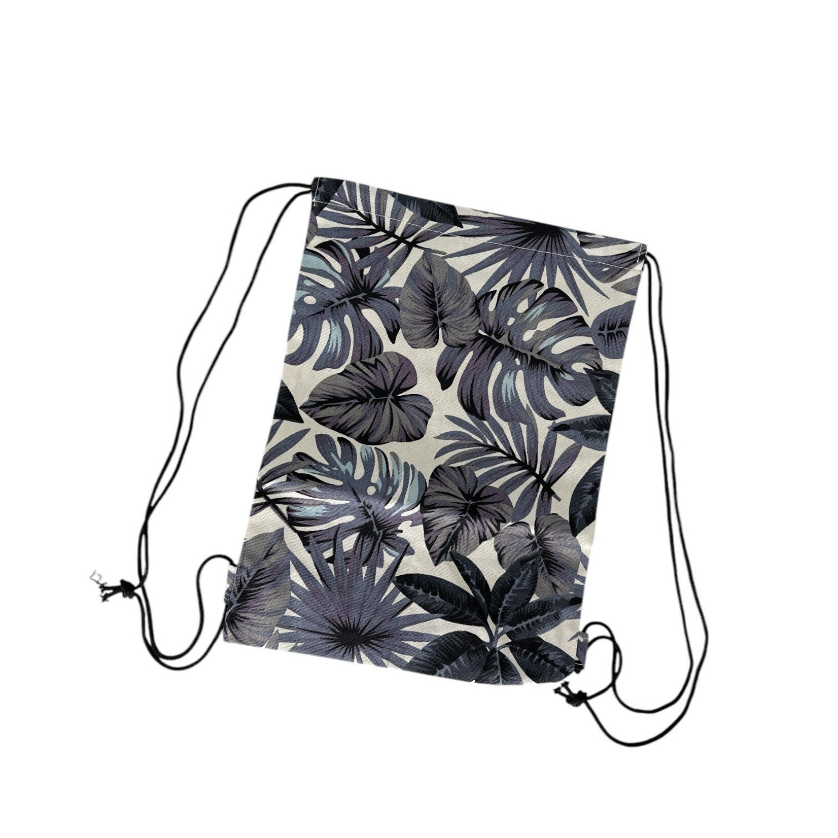 Canvas Drawstring Backpack Bag Moonlight Monstera