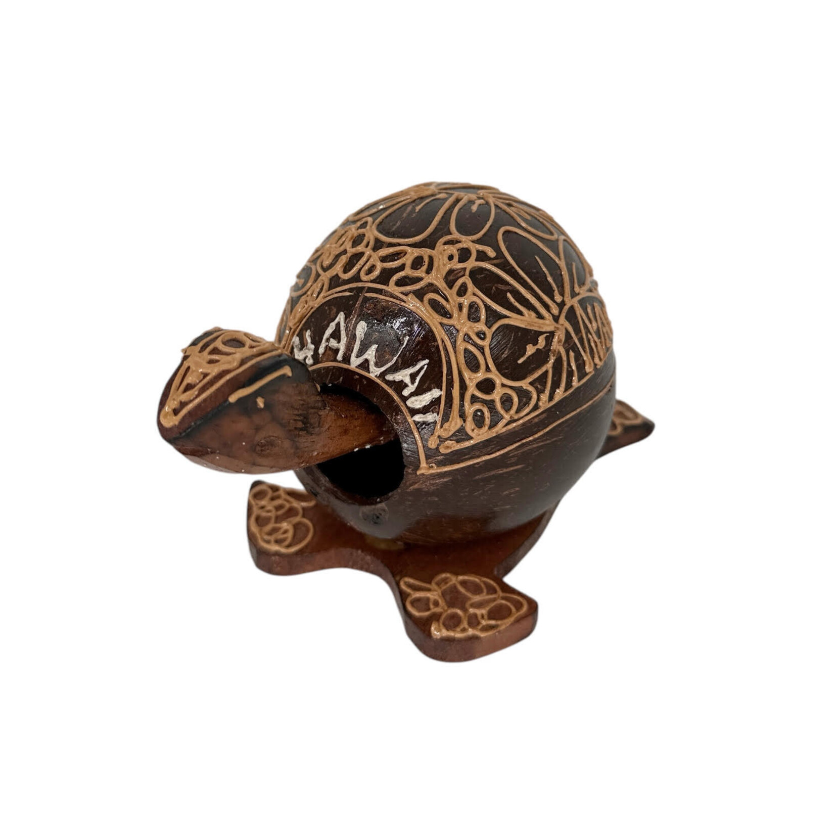 Handmade Coconut Shell Bobbing Head Turtle Hawaii