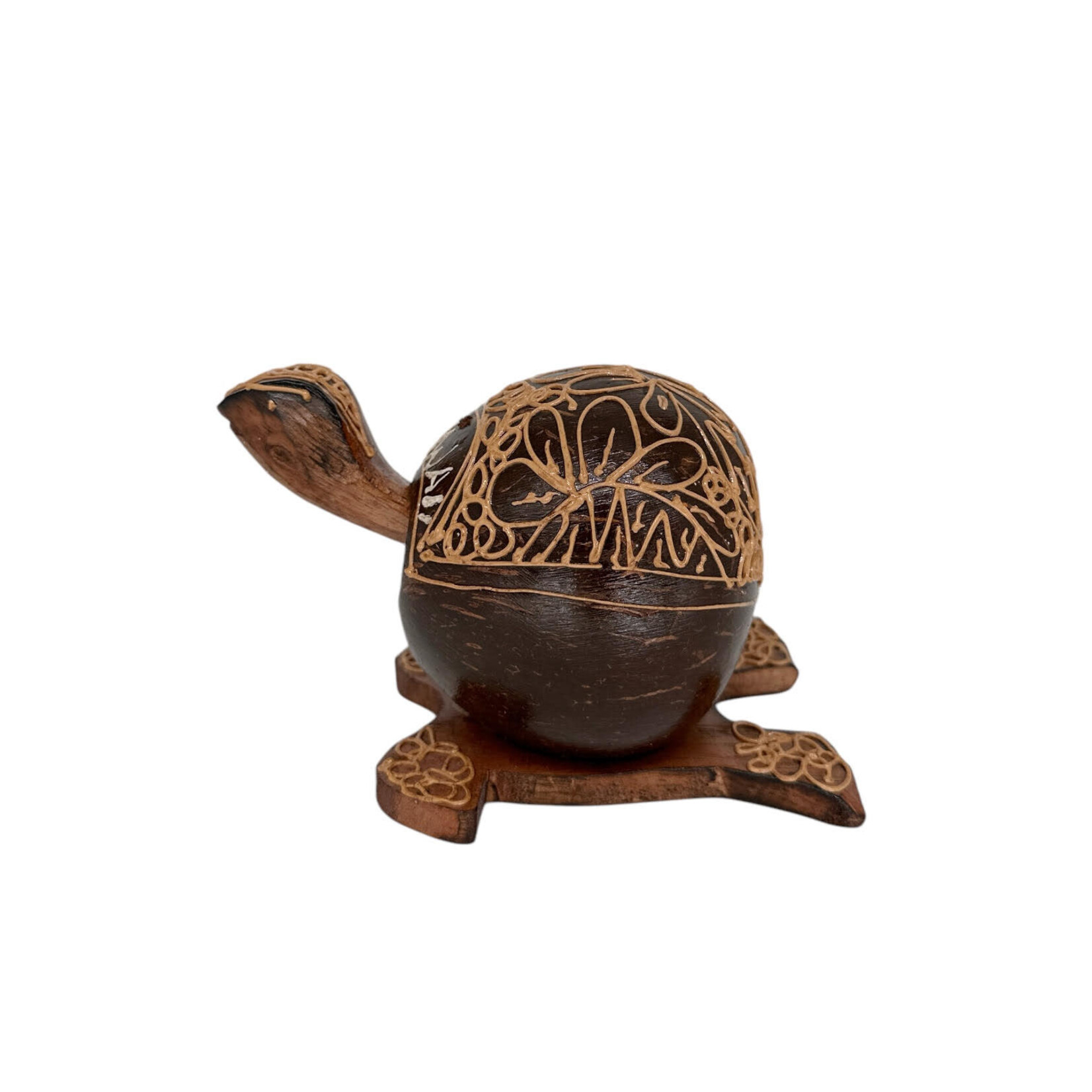 Handmade Coconut Shell Bobbing Head Turtle Hawaii