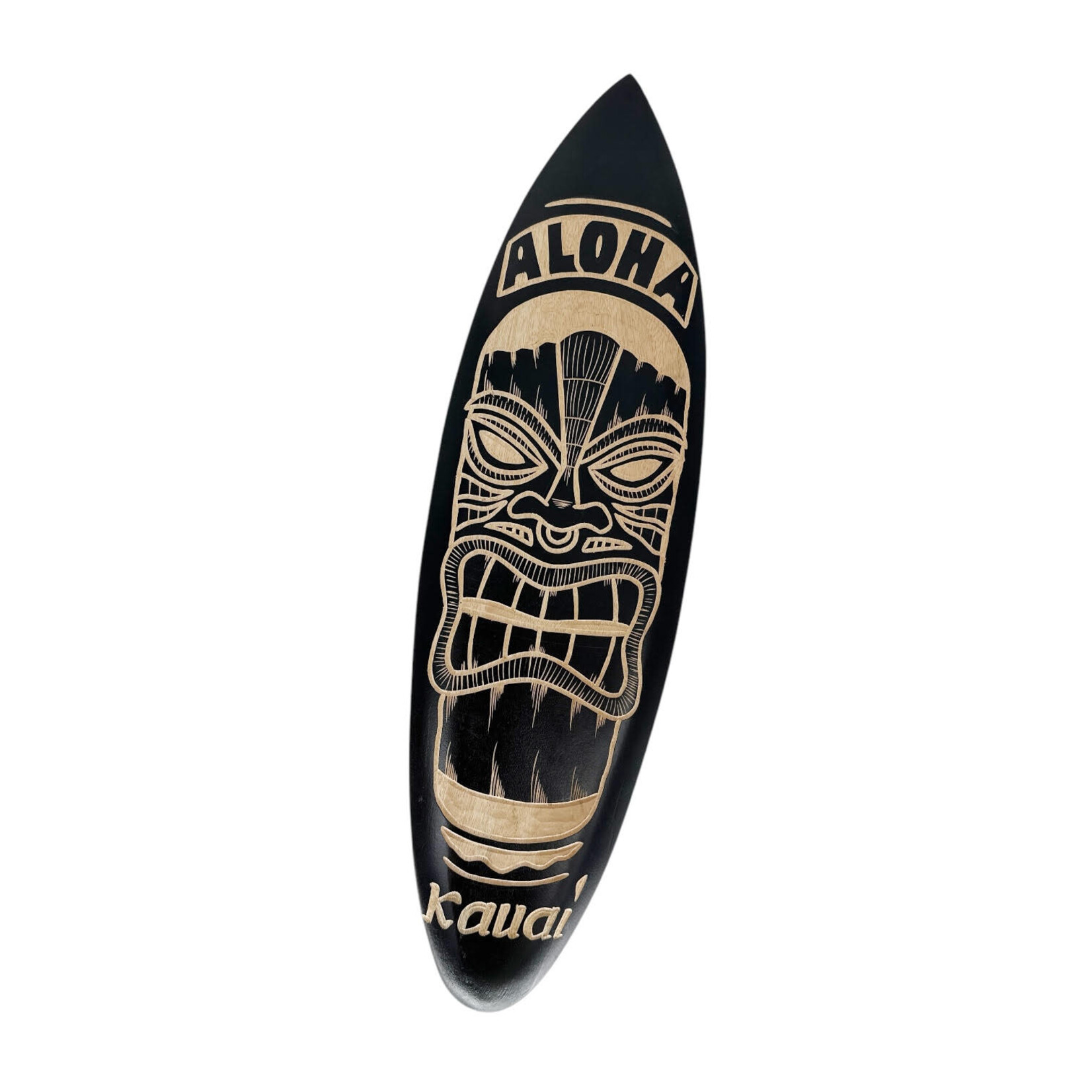 Hand Carved Mango Wood Kauai Surfboard Large #7