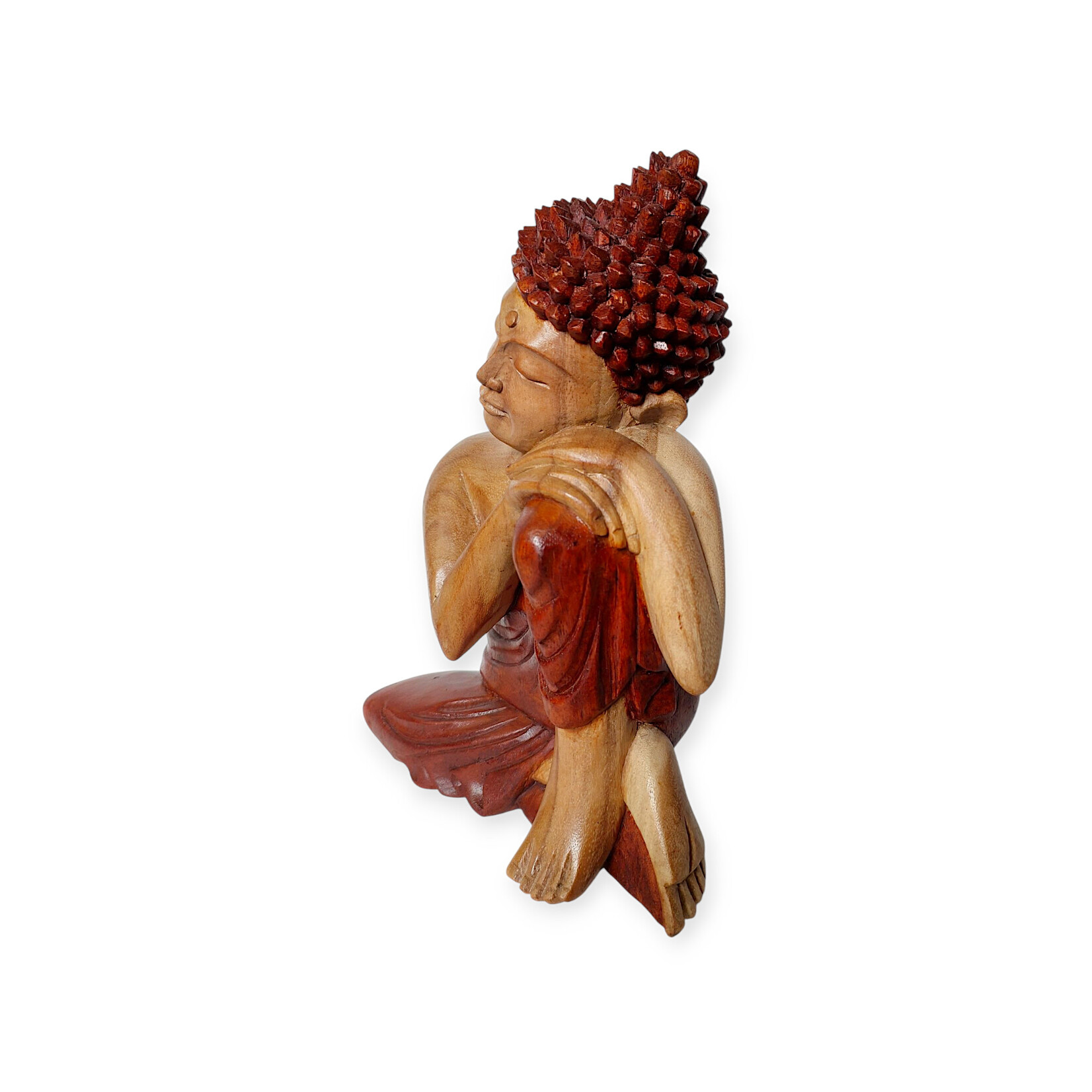 25cm Hand Carved Resting Buddha Two Tone