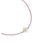 Rose Quartz White Pearl Adjustable 16-18" 2mm Gemstone Bead Necklace