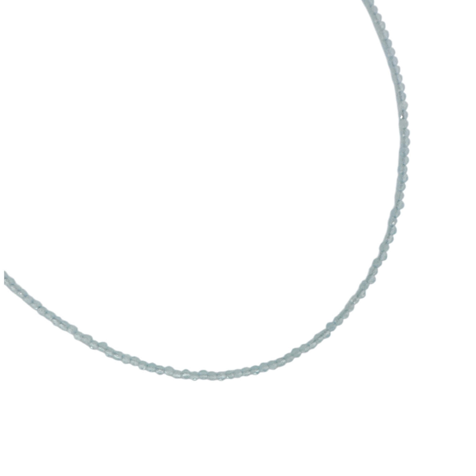 Blue Lass Agate Adjustable 16-18" 2mm Gemstone Bead Necklace