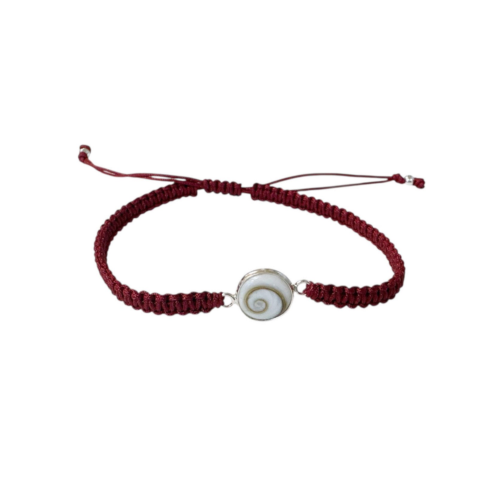 Adjustable String Bracelet with Eye of Shiva  Wine