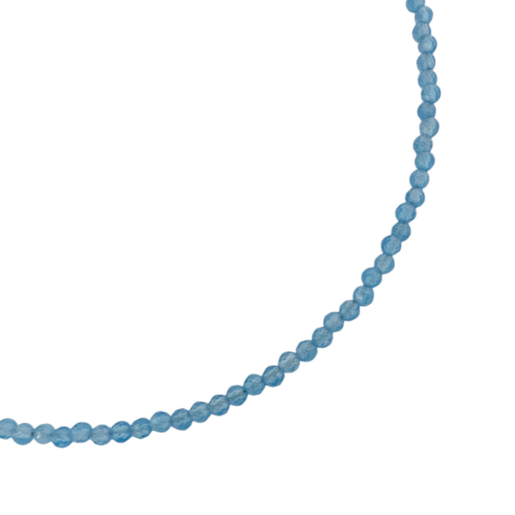 Swiss Blue Topaz Adjustable 16-18" 2mm Gemstone Bead Necklace
