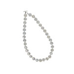 14-15mm 22" Coin Pearl Necklace with Sterling Silver Toggle Clasp  White