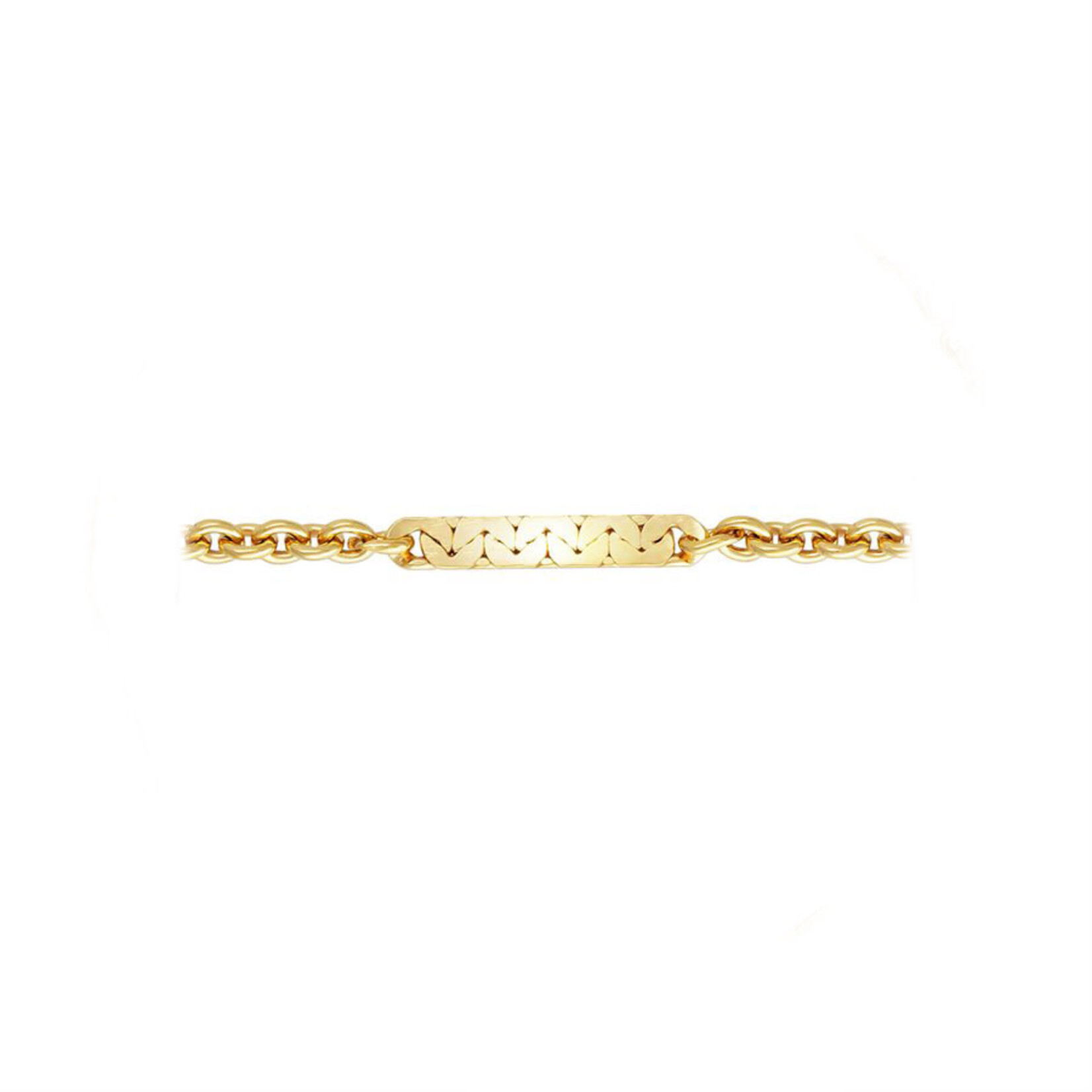 6.5"  2.3mm Gold Fill Dapped Cable Chain Bracelet with 1" Extender