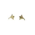 SE617G Sterling Silver Gold Plated CZ Manta Ray Stud Earrings