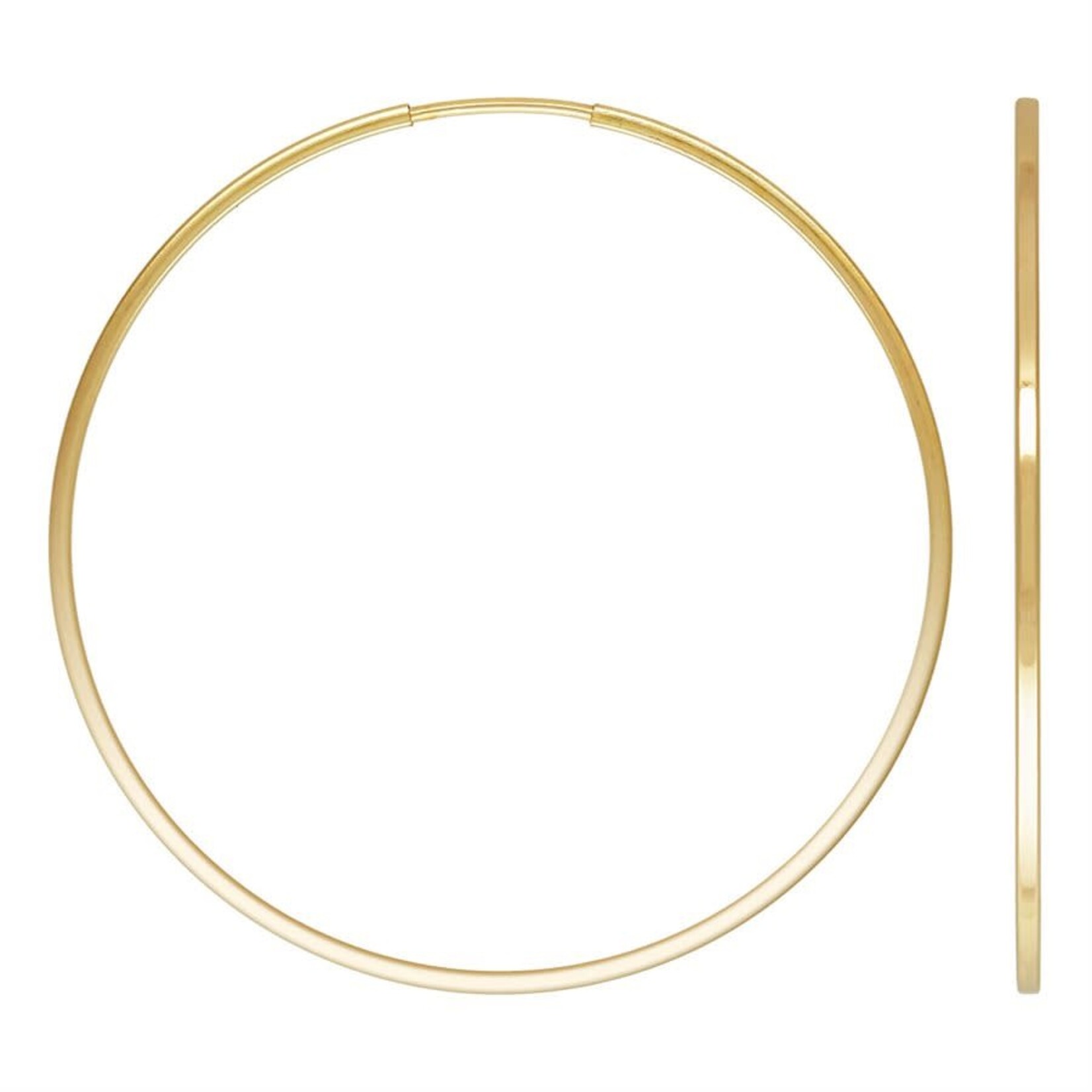 Gold Fill 1.1 x 38mm  Square Tube Endless Hoop Earrings