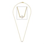 1.1mm Gold Fill Cable Chain Necklace with 5mm White Pearl
