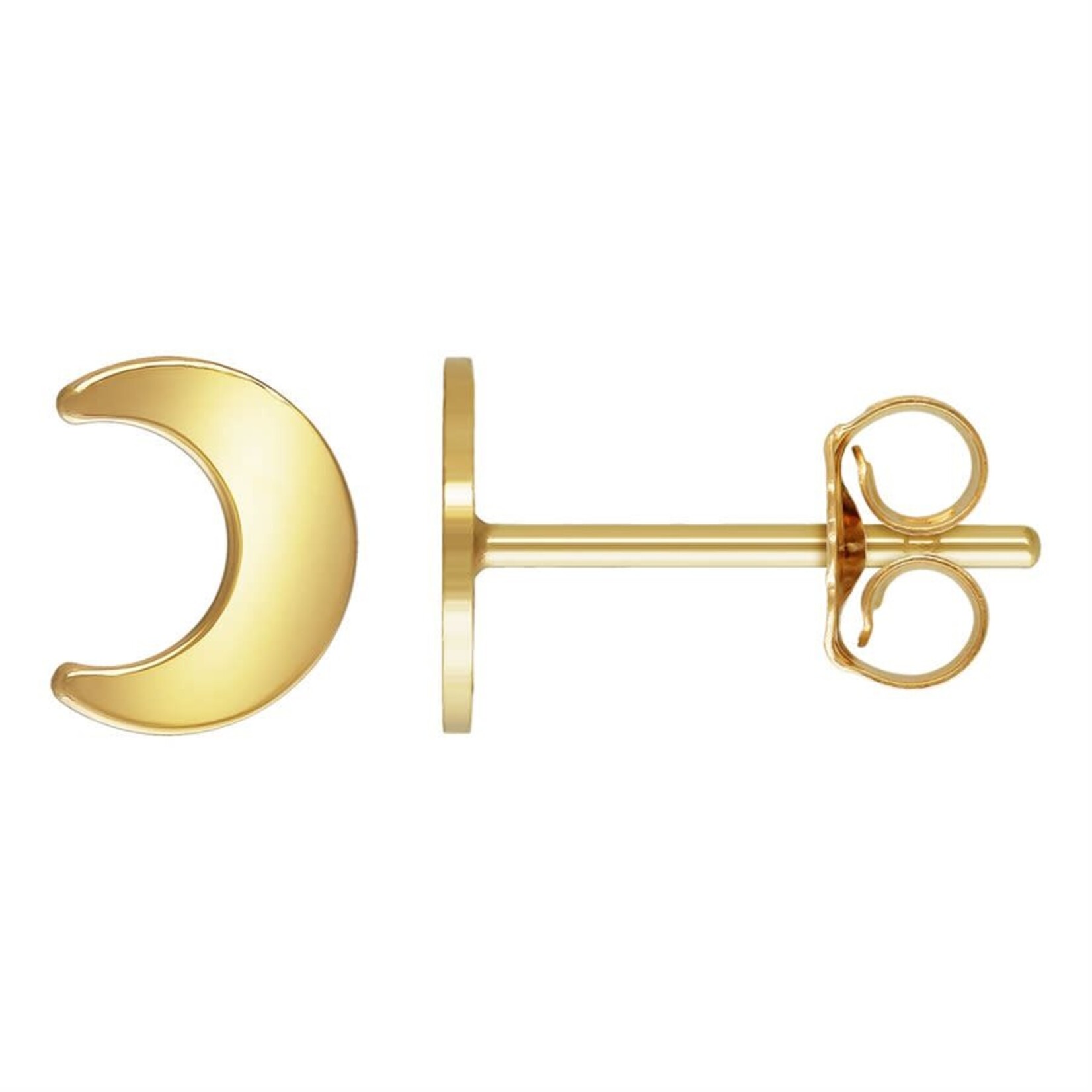 Gold Fill Moon Stud Earrings