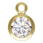 Gold Fill 4mm White 3A CZ Bezel Charm