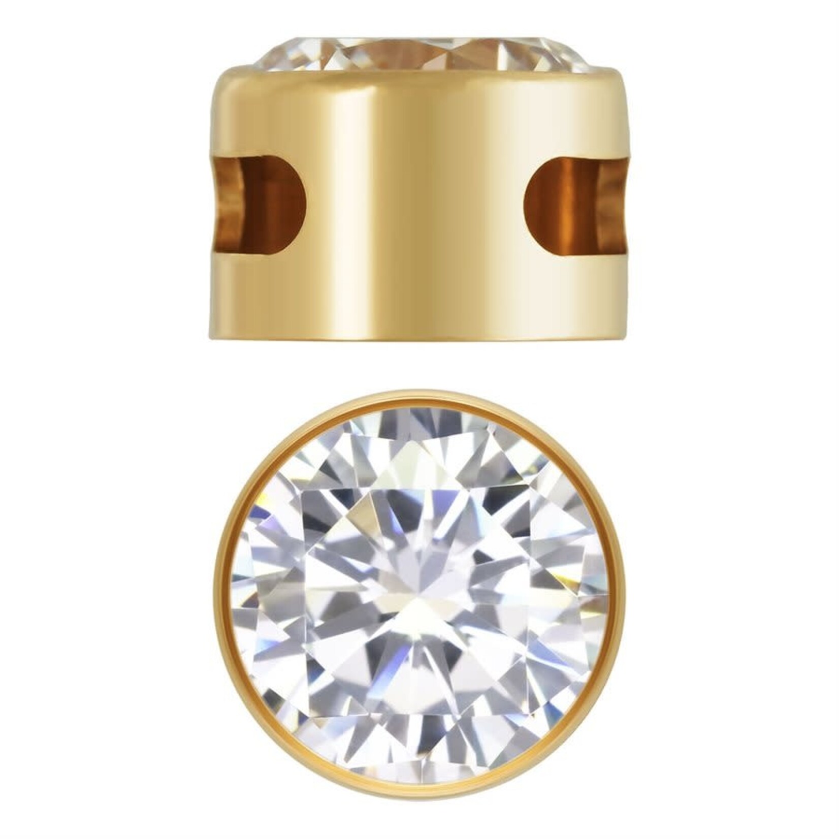 Gold Fill 6mm White 3A CZ Bezel Pendant