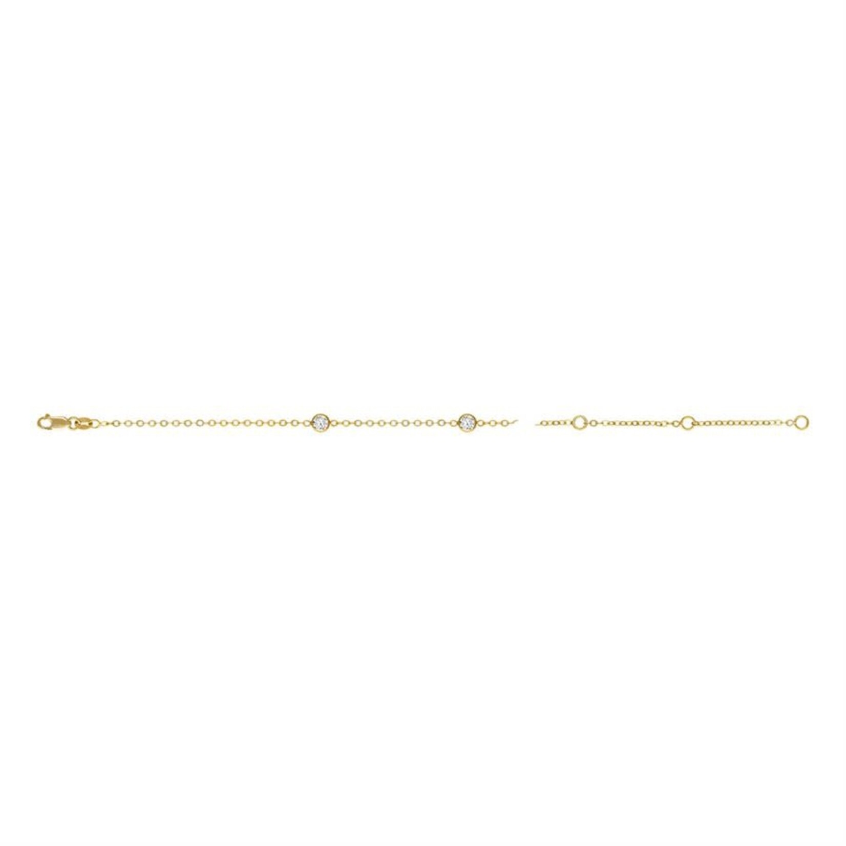 1.7mm Gold Fill Cable Chain Necklace with Nine 4mm CZ