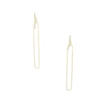 Lani  15G Gold Plated Hammered Earrings Skinny Rectangle
