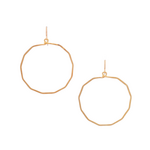 Lani  17G Gold Plated Hammered Earrings Squiggle Hoop
