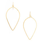 Lani 18G Gold Plated Hammered Earrings Inverted Raindrop