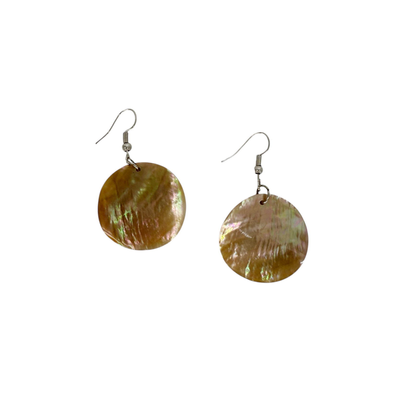 EA204 Island Shell Earrings Gold Shell Disc