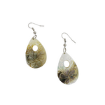 EB37 Island Shell Earrings Carved Plumeria Raindrop